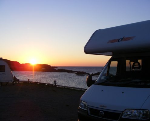 Beautiful sky over Motorhomes and Caravans